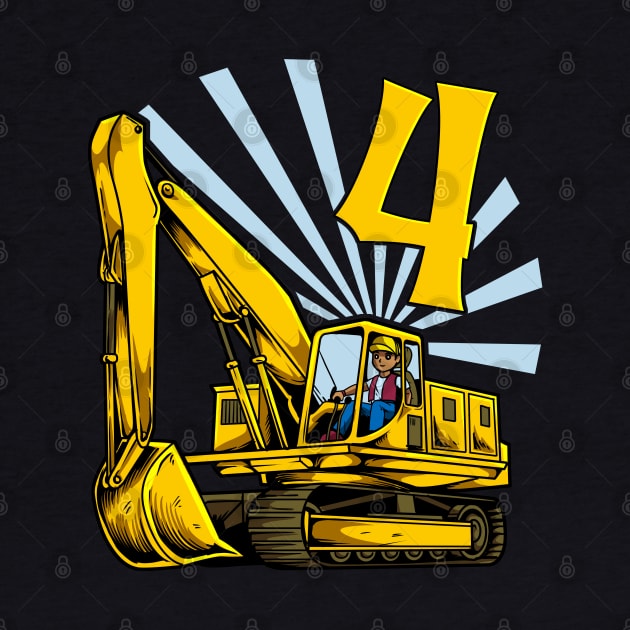 Excavator 4 year old birthday by Modern Medieval Design